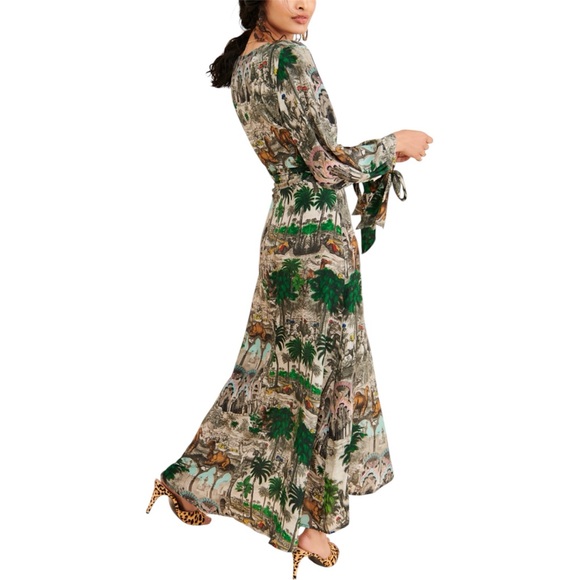 Chufy Jamal Crepe Wrap Dress in Moroccan Moment Maxi Size XS - Picture 4 of 12